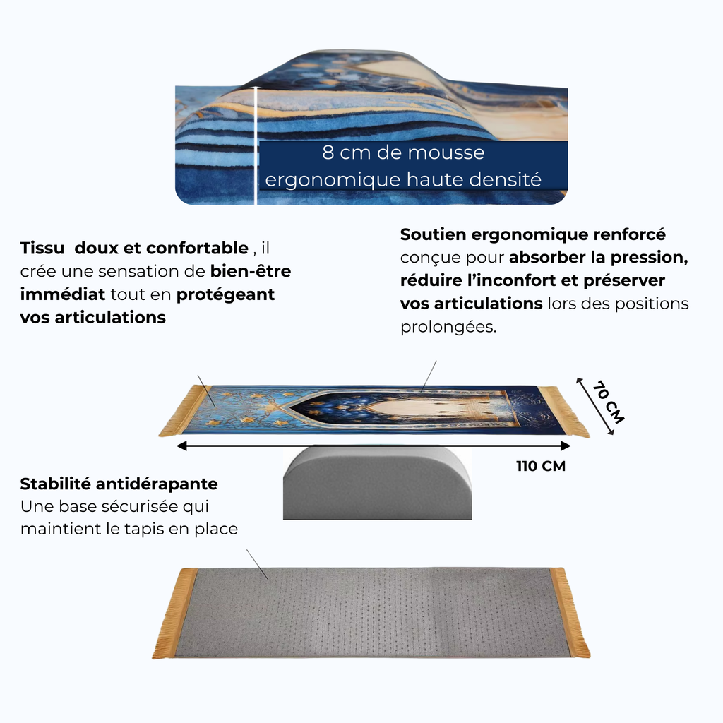 Tapis de prière ergonomique