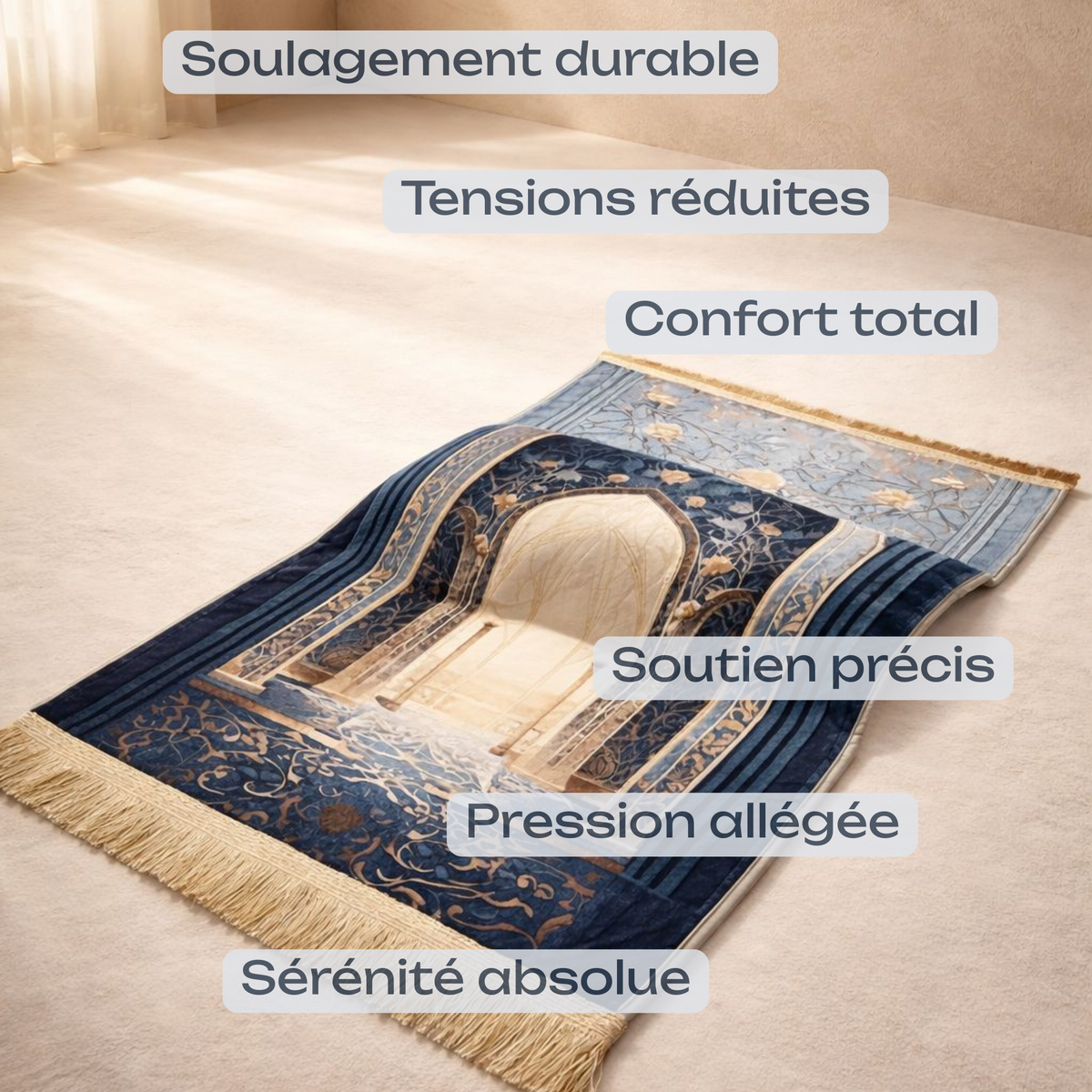 Tapis de prière ergonomique