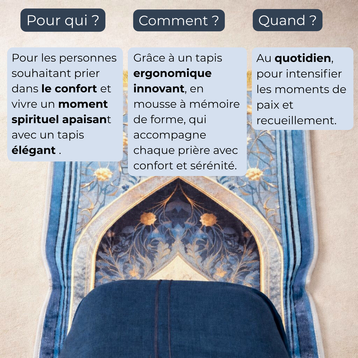 Tapis de prière ergonomique HIRA